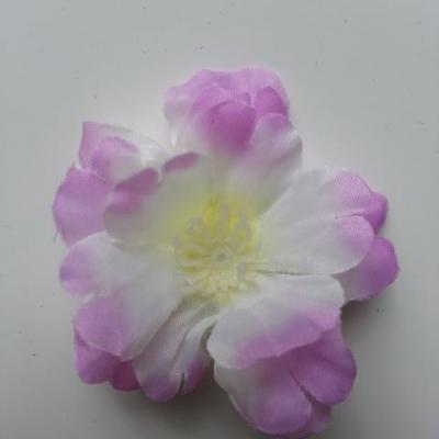 fleur artificielle en tissu 50mm blanc et mauve