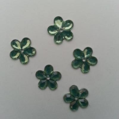 lot de 5 strass fleur 10mm vert