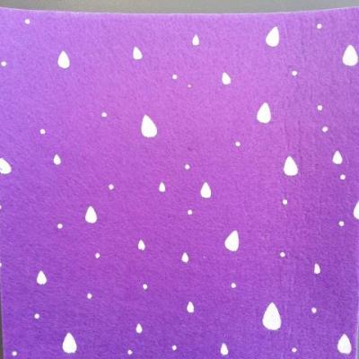 Carré de feutrine motif goutte 15*15cm violet