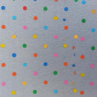 Carré de feutrine motif pois multicolore 15*15cm gris