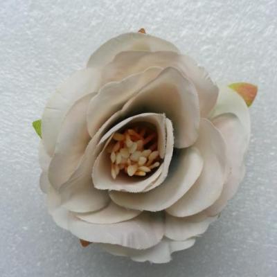 jolie fleur artificielle en tissu de 50mm beige