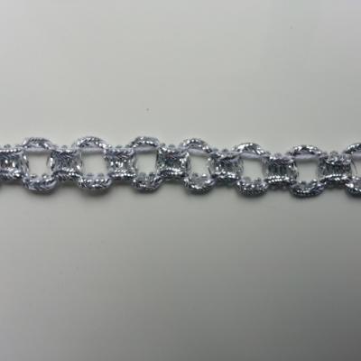 0,95 metre de ruban ajouré argenté   12mm