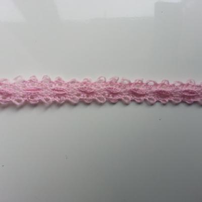 1 metre de ruban  de dentelle festonnée rose pale de    10mm