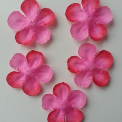 lot de 5 fleurs en tissu 50mm rose fuchsia