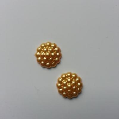 Lot de 2 embellissements en résine  12mm jaune moutarde clair