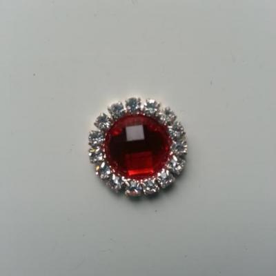 Embellissement strass  15mm rouge