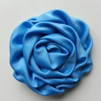 fleur satin chiffon 80mm bleu