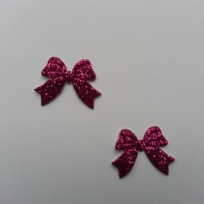 lot de 2 noeuds  en tissu de 20mm rose fuchsia