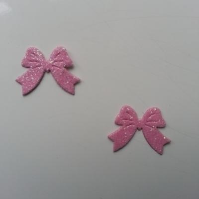 lot de 2 noeuds  en tissu de 20mm rose pale