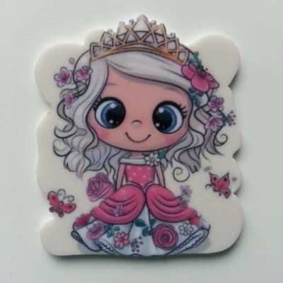 petite fille  40*45mm cabochon plat en résine