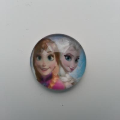 Cabochon en verre elsa reine des neiges  20mm