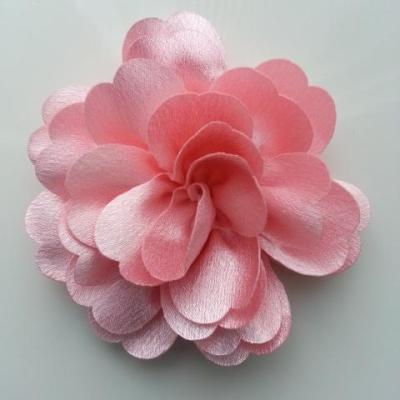 fleur en tissu cristal crêpe satiné  75mm  rose