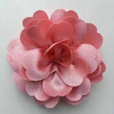 fleur en tissu cristal crêpe satiné  75mm vieux rose