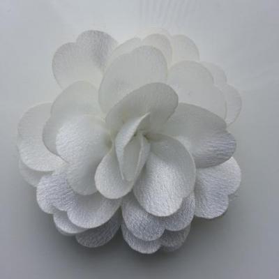 fleur en tissu cristal crêpe satiné  75mm blanc