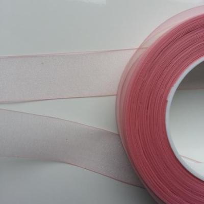 ruban  organza rose pale  25mm vendu au  mètre