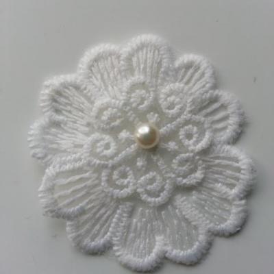 double fleur en dentelle blanche perle 55mm (1)
