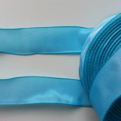 un mètre de ruban polyester bleu turquoise  25mm