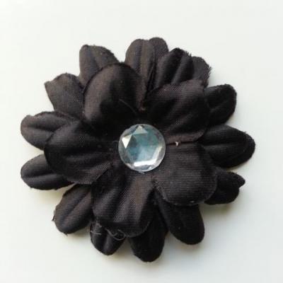 fleur marguerite en tissu noir 55mm