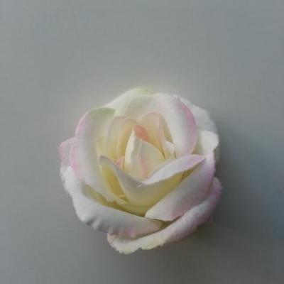 fleur en tissu 40mm ivoire et rose