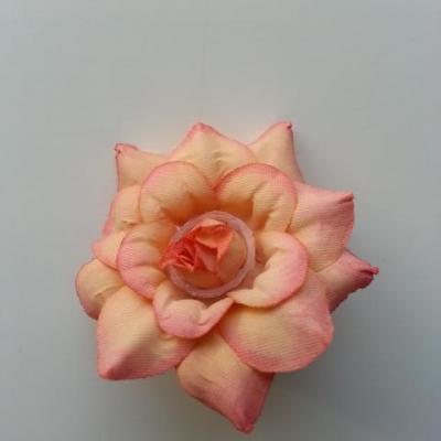 fleur en tissu de 40mm peche et abricot