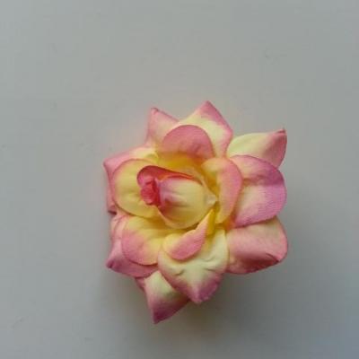 fleur en tissu de 40mm rose et jaune