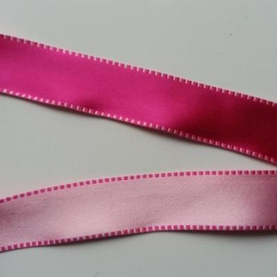 1 metre de ruban  de satin rose et rose fuschia double face   25 mm