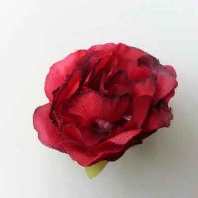 fleur tissu pivoine bordeaux 40mm