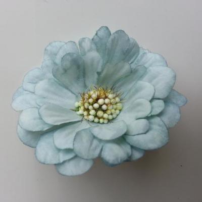 fleur artificielle en tissu 60mm bleu vert