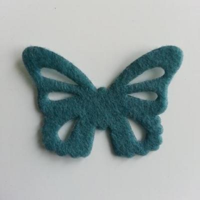 papillon en feutrine 45*32mm bleu petrole