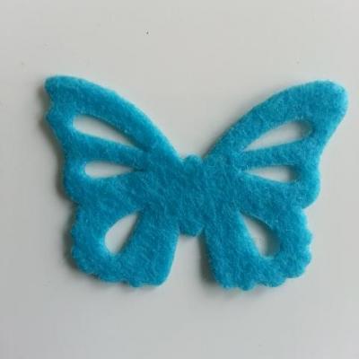 papillon en feutrine 45*32mm bleu turquoise