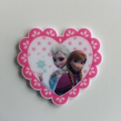 Cabochon plat en résine princesse elsa et anna  reine des neiges 32mm