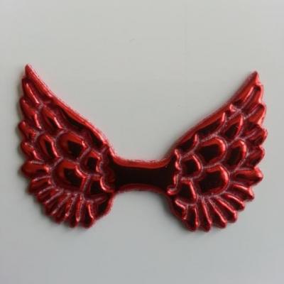 applique ailes d'ange en tissu brillant 50*30mm rouge