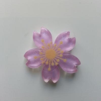 fleur en plastique  26mm mauve