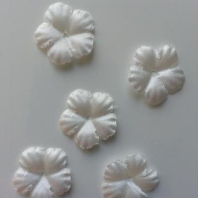 Lot de 5 fleurs en tissu  25mm ivoire