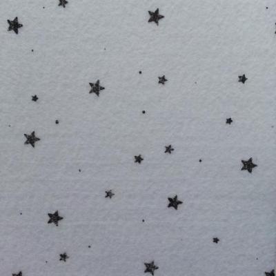 Carré de feutrine motif etoile 15*15cm blanc et noir