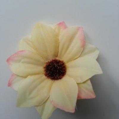 fleur artificielle marguerite en tissu 60mm jaune et  rose