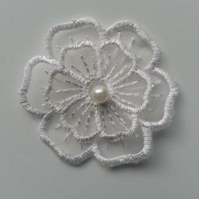 double fleur en dentelle blanche perle 55mm (2)