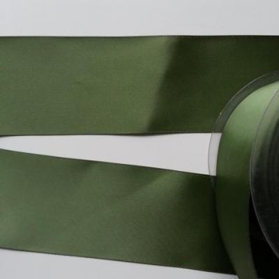 1 metre de ruban  de satin double face vert olive 50 mm