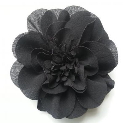 grande fleur mousseline 10cm noir