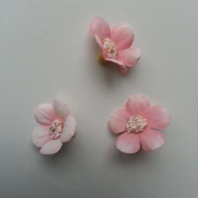 lot de 4 fleurs artificielles en tissu 25mm  rose