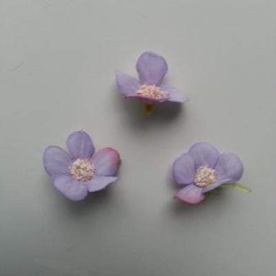 lot de 4 fleurs artificielles en tissu 25mm  mauve