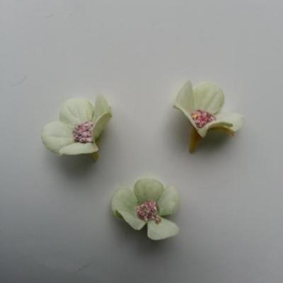 lot de 4 fleurs artificielles en tissu 25mm  vert