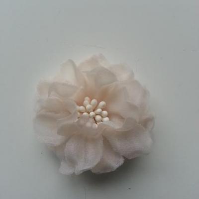 fleur en voile organza et pistils 45mm ivoire