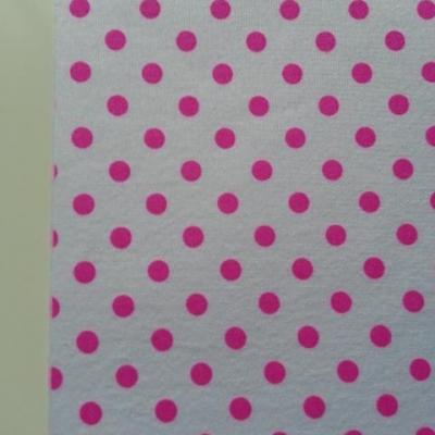 Feuille de tissu autocollant     21*14.5 cm pois rose et blanc