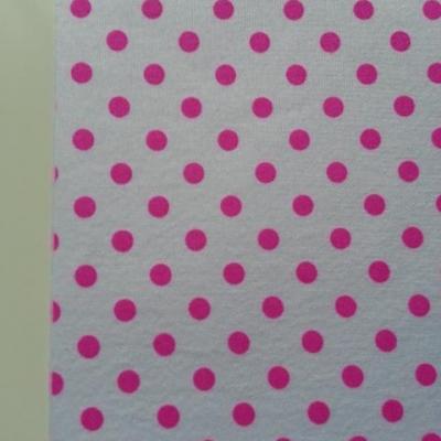 Feuille de tissu autocollant     21*14.5 cm pois rose et blanc