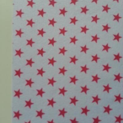 Feuille de tissu autocollant     21*14.5 cm etoiles rose et blanc