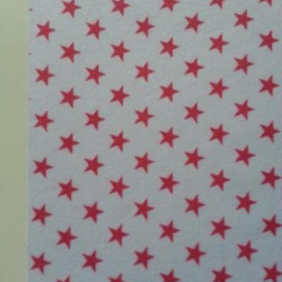 Feuille de tissu autocollant     21*14.5 cm etoiles rose et blanc