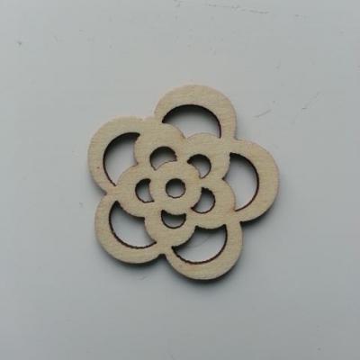 fleur  en bois naturel  30mm (2)