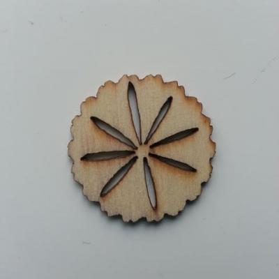 fleur  en bois naturel  30mm (6)
