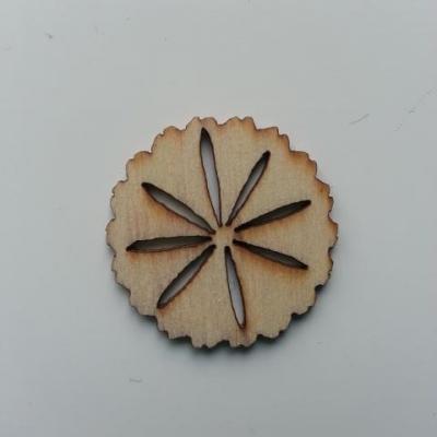 fleur  en bois naturel  30mm (6)